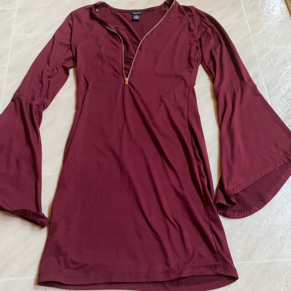 Maroon Fitted Dress
